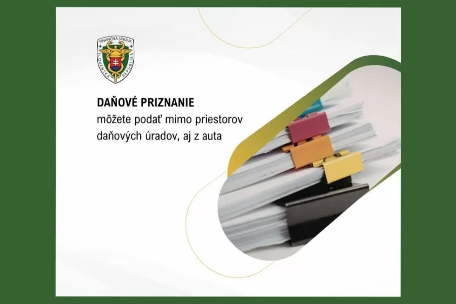 Daňové priznanie môžete podať mimo priestorov daňových úradov, aj z auta