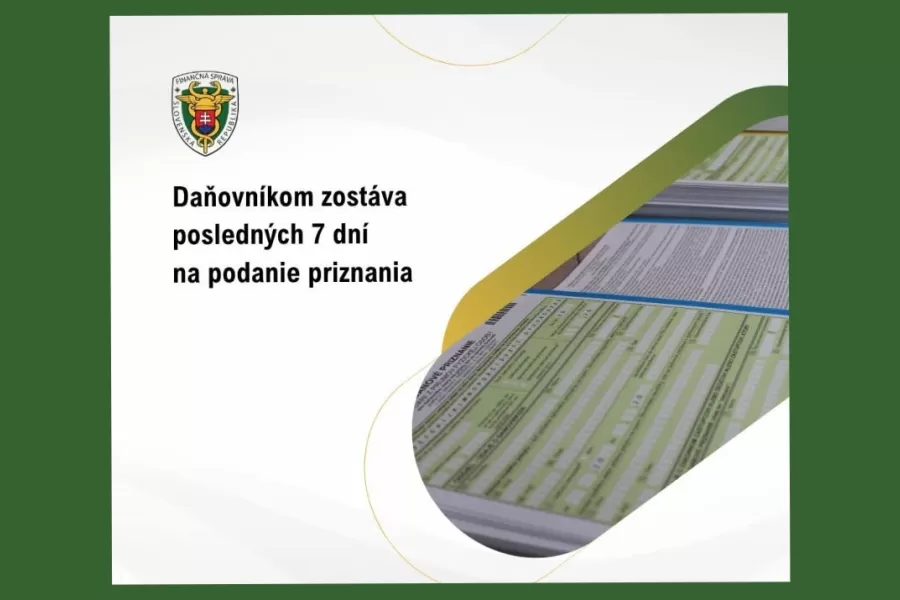 Daňovníkom zostáva posledných 7 dní na podanie priznania