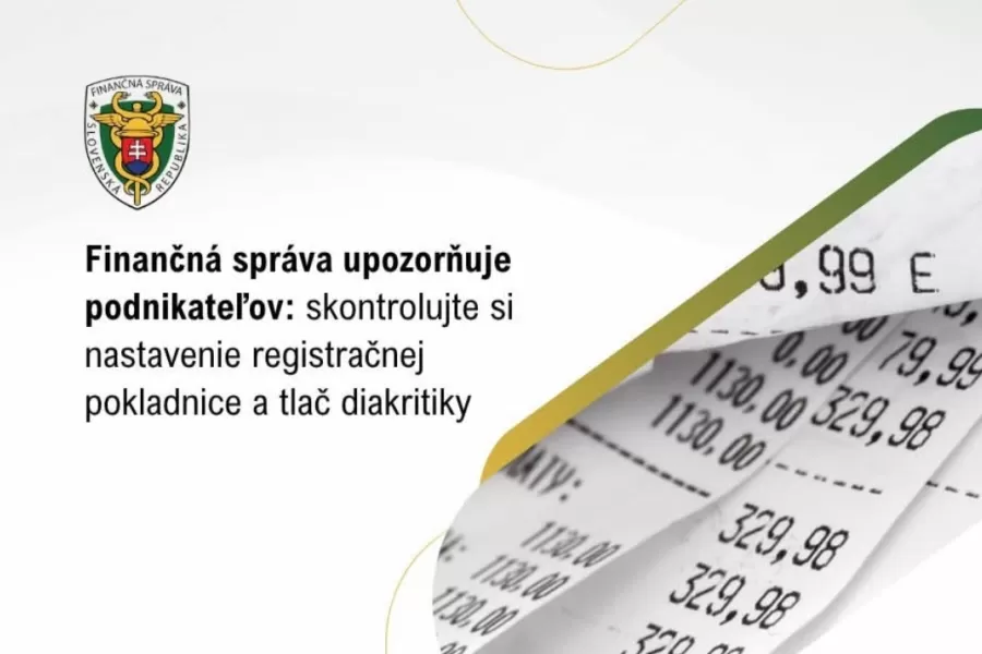 Finančná správa: Skontrolujte si nastavenie registračnej pokladnice a tlač diakritiky