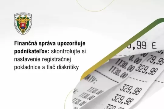 Finančná správa: Skontrolujte si nastavenie registračnej pokladnice a tlač diakritiky
