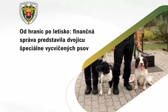 Od hraníc po letisko: finančná správa predstavila dvojicu špeciálne vycvičených psov
